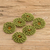 Hand-tatted dangle earrings, 'Green Paradise' - Guatemalan Hand-Tatted Floral Dangle Earrings in Green (image 2b) thumbail
