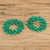 Handbestickte Ohrhänger - Grüne handbemalte Ohrhänger mit Glasperlen