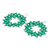 Handbestickte Ohrhänger - Grüne handbemalte Ohrhänger mit Glasperlen