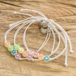 Handcrafted pendant bracelets, 'Radiant Friendship' (set of 3) - Set of 3 Handcrafted Beaded Pendant Bracelets from Guatemala