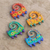 Ceramic magnets, 'Hypnotic Cats' (set of 4) - Set of 4 Handcrafted Ceramic Magnets with Colorful Cats (image 2) thumbail