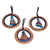 Pine needle ornaments, 'Navy Diversity' (set of 3) - Guatemalan Handcrafted Navy Pine Needle Ornaments (Set of 3) (image 2b) thumbail