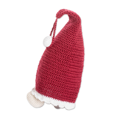Toallero de ganchillo - Toallero de Papá Noel de ganchillo con aro de plástico
