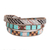 Glass beaded wrap bracelet, 'Geometric Revolution' - Handcrafted Glass Beaded Wrap Bracelet with Geometric Design