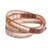 Glass beaded wrap bracelet, 'Geometric Illumination' - Handcrafted Glass Beaded Wrap Bracelet in Warm Palette (image 2b) thumbail
