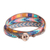 Glass beaded wrap bracelet, 'Streets of Antigua' - Multicolour Glass Beaded Wrap Bracelet with Geometric Motifs