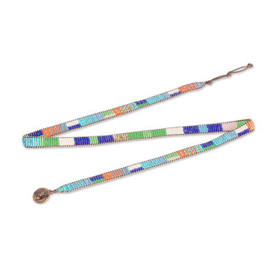 Wickelarmband aus Glasperlen - Handgefertigtes Wickelarmband aus Glasperlen in intensiven Farben