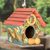Reclaimed wood birdhouse, 'Floral Nature' - Hand-Painted Reclaimed Pinewood Birdhouse Shabby Chic Style