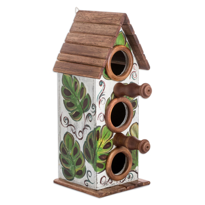 Vogelhaus aus recyceltem Holz - Handbemaltes Shabby-Chic-Vogelhaus aus recyceltem Kiefernholz