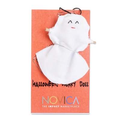 Handcrafted Cotton Ghost Worry Doll from Guatemala
