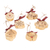 Wood ornaments, 'Wooden Holidays' (set of 6) - Set of 6 Handmade Christmas Ornaments with Painted Motifs (image 2a) thumbail