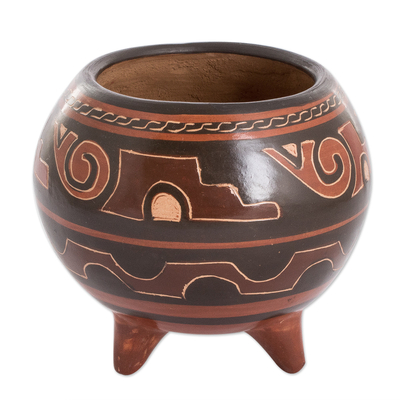 Chorotega-Style Hand-Painted Ceramic Decorative Vase
