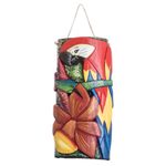 Wood mask, 'Celestial Birds' - Handcrafted Balsa Wood Mask with Hand-Painted Details