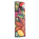 Wood mask, 'Celestial Birds' - Handcrafted Balsa Wood Mask with Hand-Painted Details