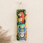 Wood mask, 'Oneiric Macaw' - Handmade Balsa Wood Mask with Hand-Painted Details