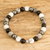 Multi-gemstone beaded bracelet, 'Milan Memories' - Multi-Gemstone Beaded Bracelet in Black and Grey Tones thumbail