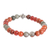 Multi-gemstone beaded bracelet, 'Bright Neon' - Carnelian, Bloodstone and Jasper Beaded Bracelet