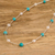 Cultured pearl and turquoise beaded necklace, 'Innocence and Hope' - Polished Cultured Pearl and Turquoise Beaded Necklace