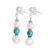 Cultured pearl and turquoise beaded dangle earrings, 'Precious Tide' - White Pearl and Turquoise Beaded Dangle Earrings