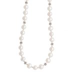 Cultured pearl beaded necklace, 'Pearly Richness' - Sterling Silver Beaded Necklace with Natural Cream Pearls