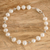 Pulsera con cuentas de perlas cultivadas - Pulsera de cuentas de plata esterlina con perlas naturales color crema