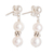 Cultured pearl beaded dangle earrings, 'Marine Victory' - Cream Cultured Pearl Beaded Dangle Earrings from Costa Rica