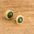 Agate stud earrings, 'Charm in Green' - Stud Earrings with Agate Stones and Gold-Toned Copper Wires
