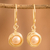 Cultured pearl dangle earrings, 'Lustrous Charm' - Dangle Earrings with Cultured Pearl & Gold-Toned Copper Wire thumbail