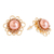 Cultured pearl drop earrings, 'Floral Appeal' - Golden Copper Wire Drop Earrings with Cultured Pearl