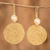 Aretes colgantes de perlas cultivadas - Aretes colgantes con perla cultivada y alambre de cobre dorado