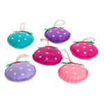Felt ornaments, 'Merry Sparks' (set of 6) - Set of 6 Handmade Felt Ornaments in Multicolor Palette