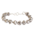 Crystal beaded bracelet, 'Luxurious Grey Feeling' - Grey Crystal Beaded Bracelet with Silver-Toned Copper Wires