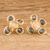 Rose quartz and crystal button earrings, 'Joy Blooms' - Rose Quartz and Crystal Button Earrings with Floral Design