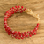 Crystal beaded strand bracelet, 'Red Routes' - Handcrafted Red Crystal Beaded Strand Bracelet