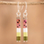Beaded dangle earrings, 'Cool Watermelon' - Sterling Silver and Glass Beaded Watermelon Dangle Earrings (image 2) thumbail