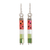 Beaded dangle earrings, 'Cool Watermelon' - Sterling Silver and Glass Beaded Watermelon Dangle Earrings thumbail