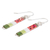 Perlenohrringe - Wassermelonen-Ohrringe aus Sterlingsilber und Glasperlen