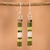 Beaded dangle earrings, 'Delicious Kiwi' - Sterling Silver and Glass Beaded Kiwi-Themed Dangle Earrings