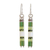 Beaded dangle earrings, 'Delicious Kiwi' - Sterling Silver and Glass Beaded Kiwi-Themed Dangle Earrings thumbail