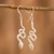 Silver dangle earrings, 'Sinuous Slyness' - Silver Snake Dangle Earrings in a Polished Finish
