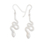 Silver dangle earrings, 'Sinuous Slyness' - Silver Snake Dangle Earrings in a Polished Finish (image 2a) thumbail