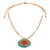 Halskette mit Anhänger aus Harz - Lebendige Mandala-Anhänger-Halskette aus Kunstharz mit verschiebbarem Knoten