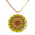 Resin pendant necklace, 'Spring Mandala' - Handmade Resin Mandala Pendant Necklace with Colorful Hues (image 2a) thumbail