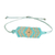 Armband mit Perlenanhänger - Handgefertigtes Armband mit geometrischem Perlenanhänger in Türkis