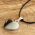 Jade pendant necklace, 'Heart Allure' - Two-Tone Jade Heart Pendant Necklace with 925 Silver Accents (image 2b) thumbail