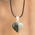 Jade pendant necklace, 'Heart Appeal' - Two-Tone Jade Heart Pendant Necklace with Silver Accents (image 2) thumbail