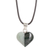 Jade pendant necklace, 'Heart Appeal' - Two-Tone Jade Heart Pendant Necklace with Silver Accents thumbail