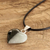 Jade pendant necklace, 'Heart Appeal' - Two-Tone Jade Heart Pendant Necklace with Silver Accents (image 2b) thumbail