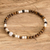 Men's multi-gemstone beaded stretch bracelet, 'One Full Moon' - Handcraftted Men's Multi-Gemstone Beaded Stretch Bracelet thumbail