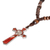 Collar colgante rosario decenario de madera - Collar con colgante de rosario decenario de madera y peltre hecho a mano